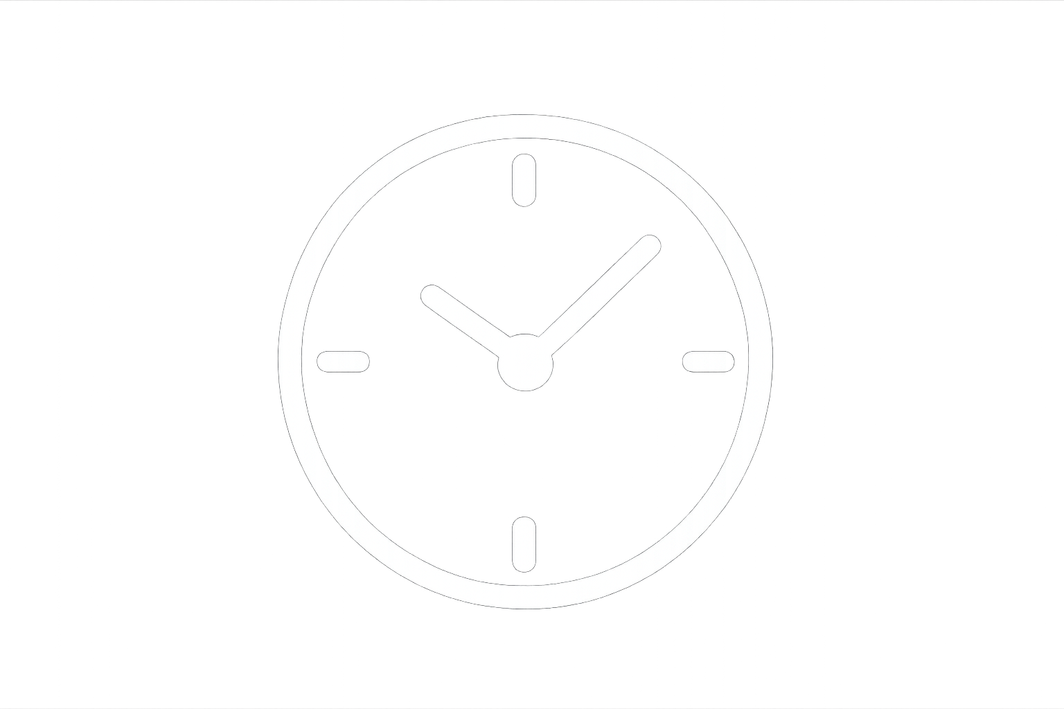 time icon white, transparant background