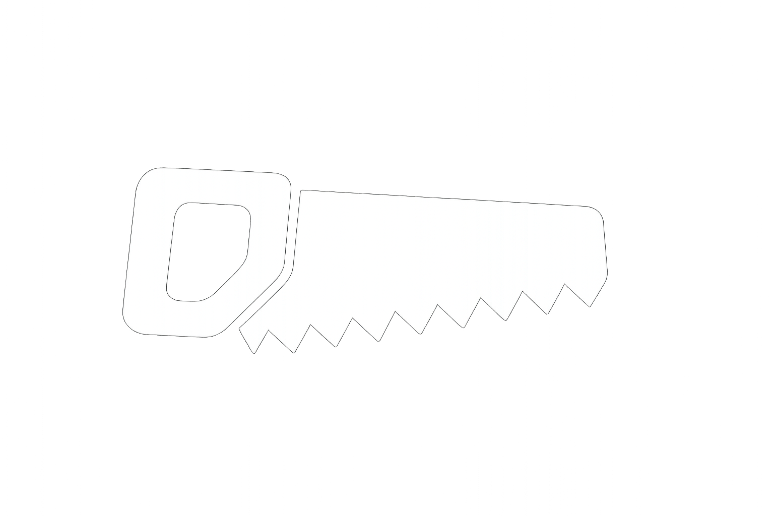 zaag zig zag icoon in het wit met transparante achtergrond